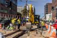 Workers dig up the pavement in the busy NoMa area of Washington, D.C.   (Photo - Fort Myer Construction)
