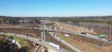 Phases 4 and 5 of the project include construction of bridge substructures and superstructures and pouring bridge deck spans and edge beams on new I-16 eastbound bridge superstructure.   (Photo courtesy of Georgia Department of Transportation)