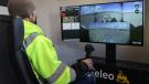Once outfitted with Teleo’s retrofit kit, the machines are supervised by an operator sitting in a central command center.   (Photo courtesy of Teleo and Storm Equipment)