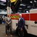 Brian Heffron (L) and Clint Weckwerth show off the new PAL Pro 58 mechanics truck and PSC 8600 TEC service crane.   (CEG photo)
