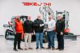 (L-R) are Eric Wenzel, Takeuchi Southeast business manager; John Vranches, Takeuchi East Division sales manager; Bill Smith, Cobb County Tractor; Jeff Stewart, Takeuchi US president; and Henry Lawson, Takeuchi director of sales N.A.   (Photo courtesy of Takeuchi)