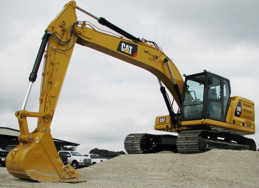 The stars of the show … the next generation Cat excavators. 