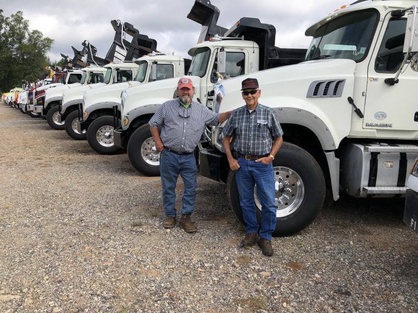 Steve Jordan (L) of Steve Stone & Construction and Charles Higdon of Higdon Truck & Equipment, both of Andrews, S.C., plan to bid on a few Mack dump trucks.
