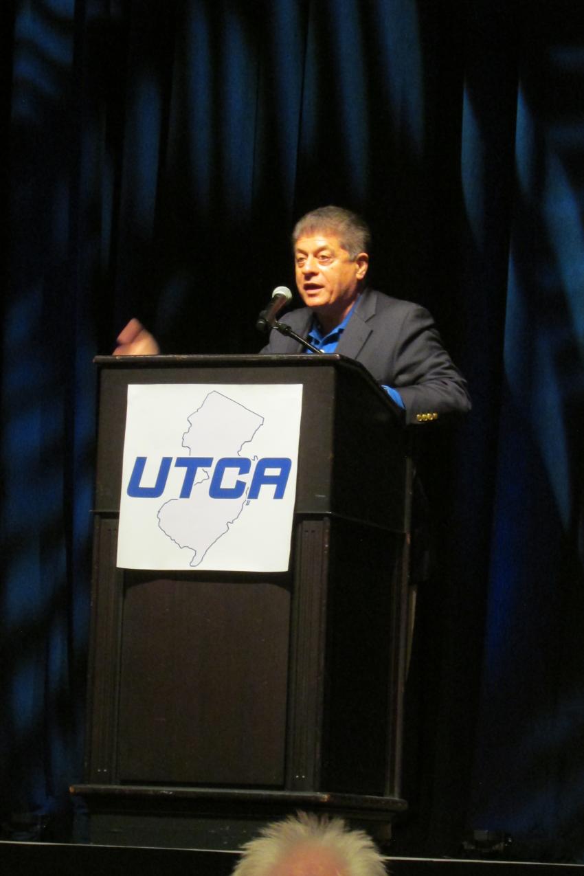 Judge Andrew Napolitano delivers the keynote speech during lunch.