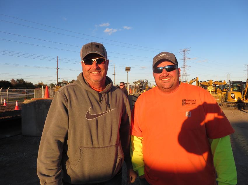 Bill Pavin (L) and Vince Caputo, both of Ozinga Materials, came to see the latest Cat iron at the Altorfer CAT Iron Night
