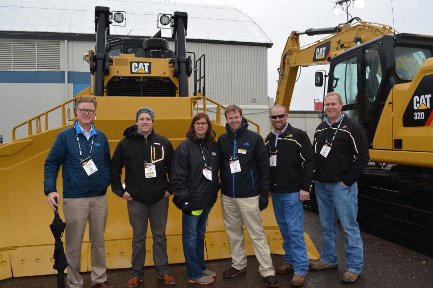 Warren Cat’s line of equipment was on display throughout the three-day show. The large contingent of Warren personnel on hand included (L-R): Tommy Reynolds, vice president of machine sales and rentals; Alex Nelson, strategic business analyst; Sandy Fox, marketing development specialist; Craig Brown, vice president of marketing, strategy and technology; Brian Hutcheson, machine sales representative; and John Bahlman, machine sales representative.
