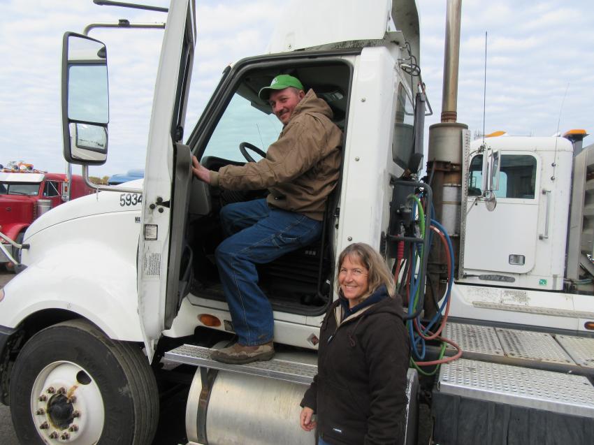 Diana and John Blausey of Blausey Truck Service and Excavating, based in Elmore, Ohio, consider a bid on this International truck.