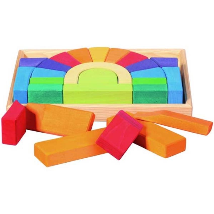 Little engineers can let their imaginations run wild as they try their hand at building this bridge construction kit. Twenty-six colorful pieces come ready-to-stack in a wooden storage tray. Play with the blocks on their own or pair with additional sets to expand infrastructure creations. Perfect for ages 3 and up. $64.55. https://bit.ly/2QJFEu4