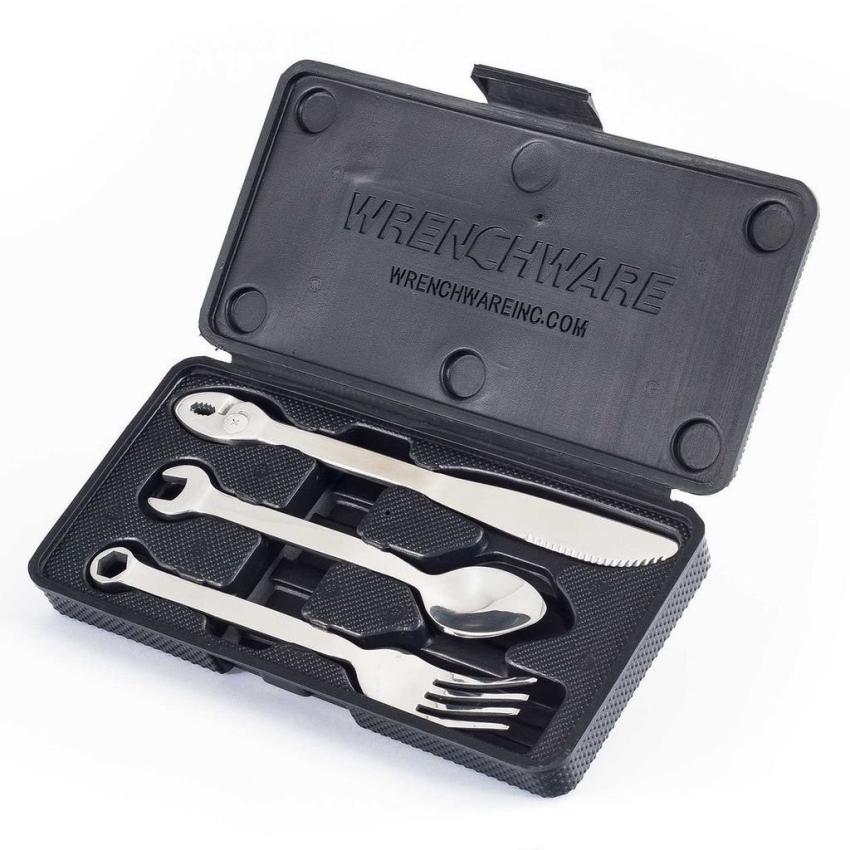 Sometimes on the job site, there is simply no time to stop for lunch. That’s where these special tools from Wrenchware come in. The three-piece set includes a fork and spoon with working wrenches on their handles, and a knife with a decorative set of pliers. Between bites, you can tighten bolts without skipping a beat. The set is made from 18/10 polished “drop forged” stainless steel and comes in a heavy-duty plastic case for $29.95. https://bit.ly/2zPqf48 