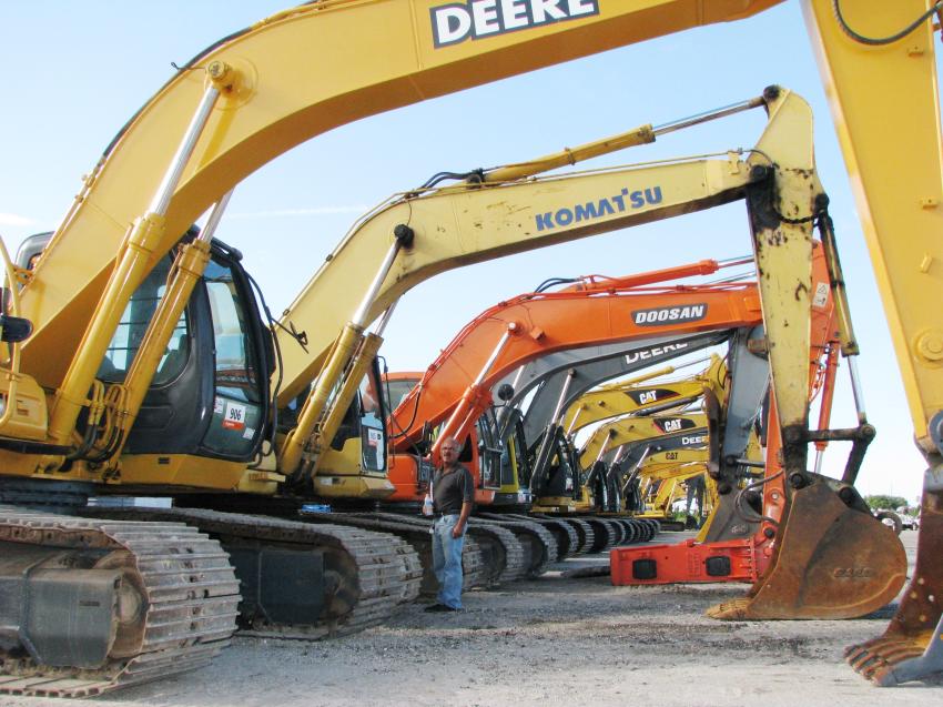 A good-looking selection of Cat, Komatsu, Deere, Doosan and other hydraulic excavators were available at the Ritchie Orlando sale.    
