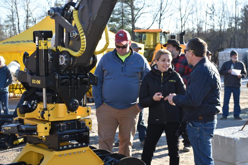 Interest was so strong in the Engcon system of attachments that Joanna Tomczyk, Engcon North American director of sales, never had an opportunity to take a break.