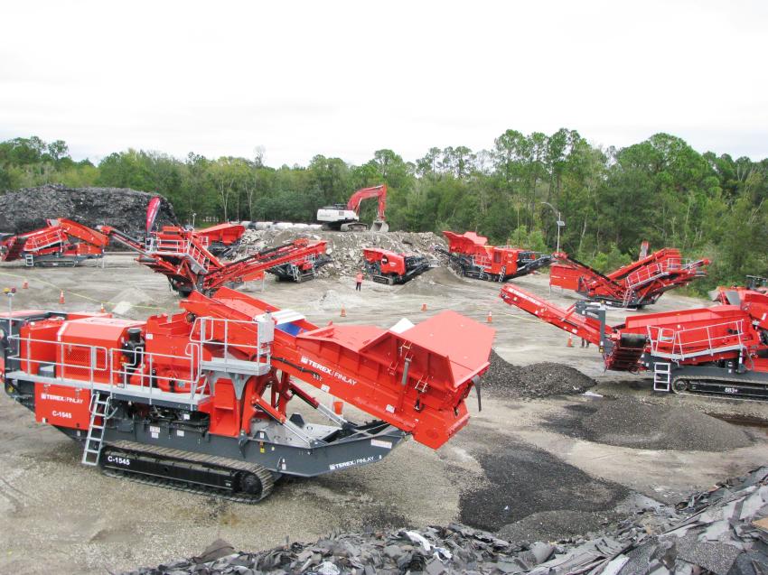 The lineup and positioning of all the machines at the demo site was a virtual “field of dreams” for the Terex Finlay dealers in attendance. 