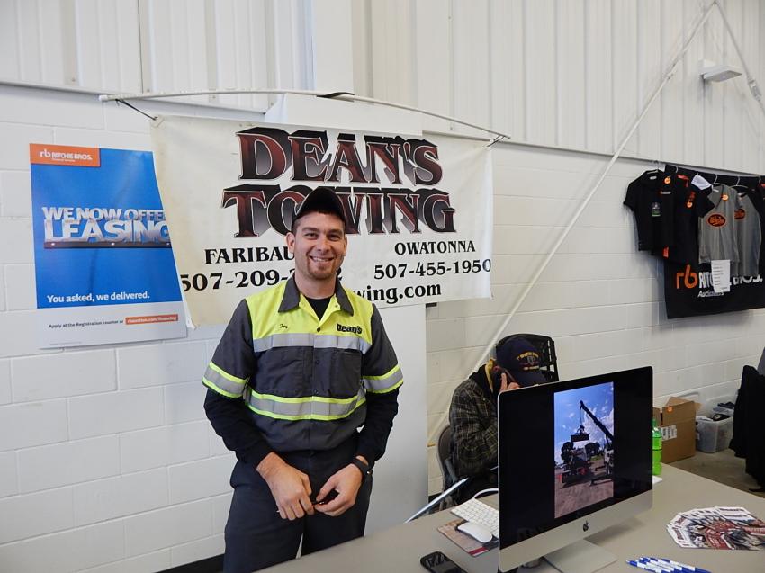 Tony C. of Deans Towing, Owatonna, Minn., was on hand to handle any shipping requests.
