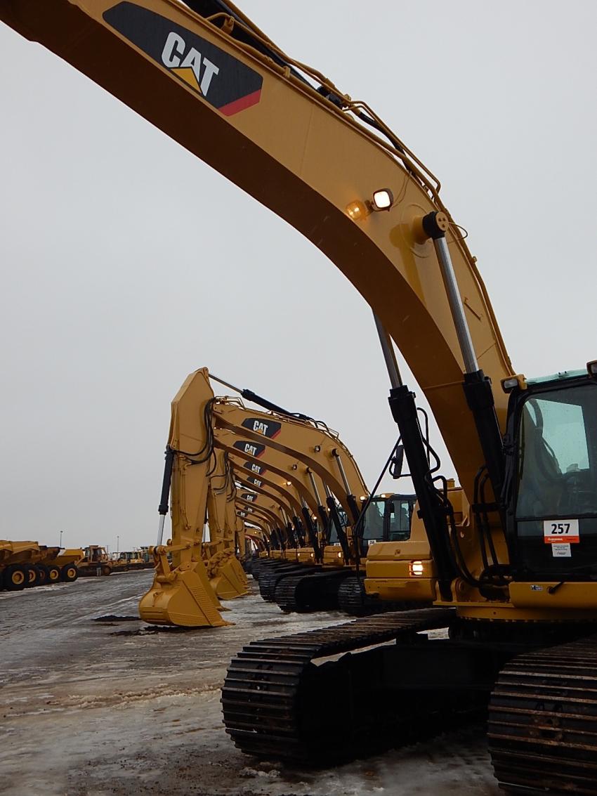 More than 45 excavators were sold at the auction.