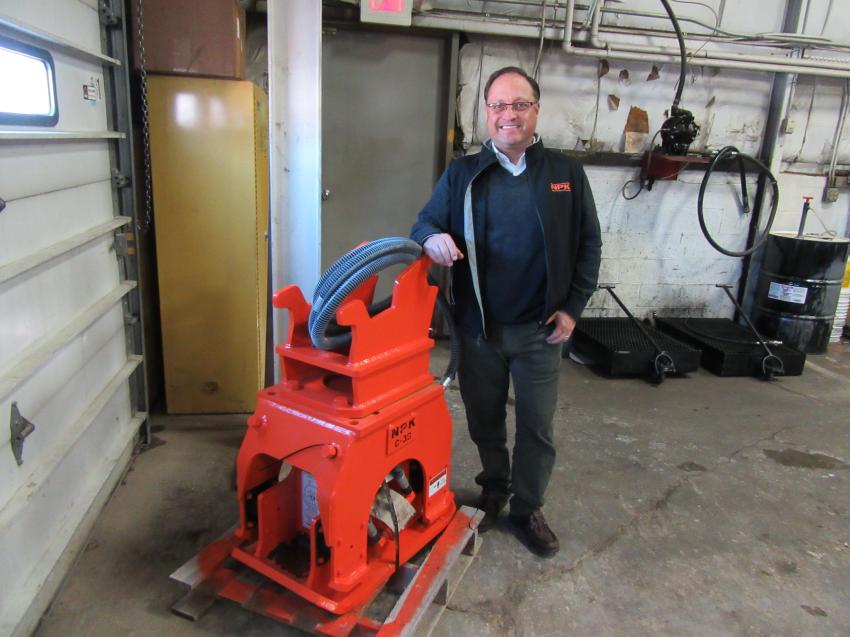 Claudio Calzado, NPK vice president, sales, was on hand to discuss the company’s line of hydraulic hammers, crushers, shears and pile drivers at the Brunswick Branch event.
