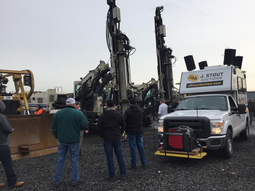 The Portland auction brought in more than 600 pieces of equipment for the bidders to win and take back to their job sites, like these Furukawa HCR1500-ED crawler rock drills.
