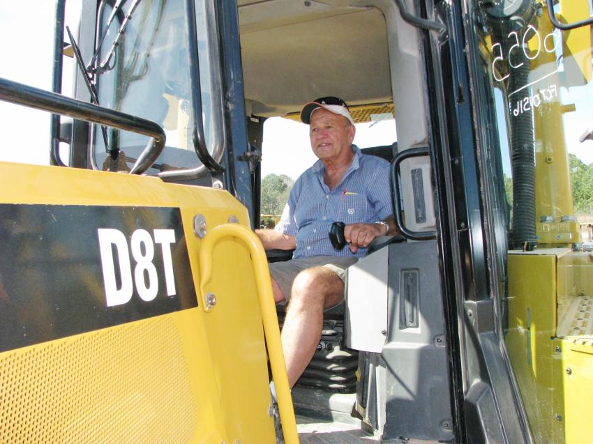 Putting a big Caterpillar D8K to the test is Charles Heuerman of Casey Stone Company, Casey, Ill.  