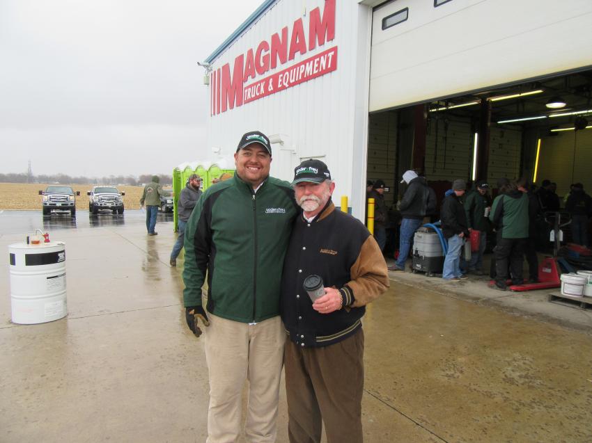 Yoder & Frey’s Daryl Houle (L) and Peter Clark were pleased with the turnout at the Lima auction March 15. 
