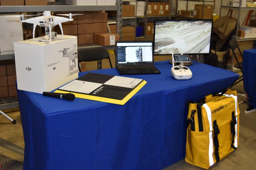 Trimble Status Drone Software was on display with the DJI Phantom 4 RTK and the propeller aeroports.