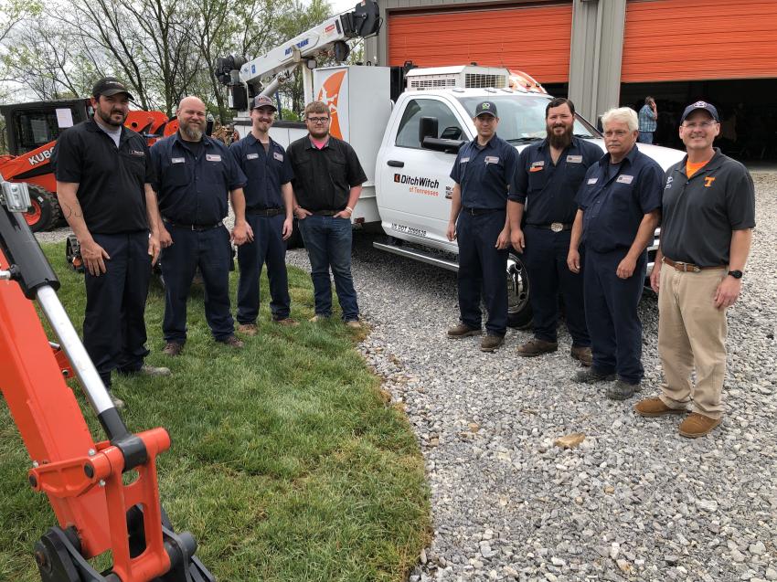 (L-R): The RJV Equipment service and product support team is made up of Eric Anderson, Michael Vick, Ethan Goss, Jaxon Trawick, Gabriel Burns, A.J. Hawn, Frankie Harvey and Joe Cummings.