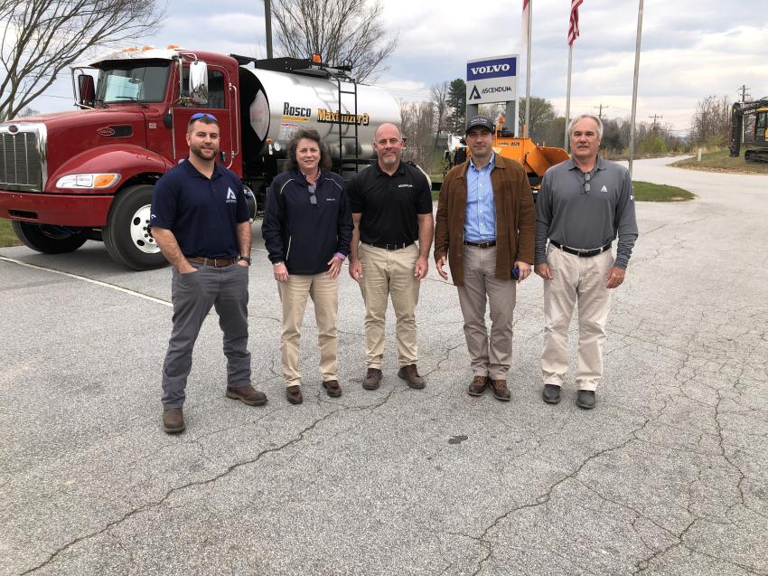 On hand to answer customers’ questions (L-R) are Ascendum Machinery’s Jordan Thacker, Kristin Parker, Cory Penland, Mario Stoilovich and Steve Brown.