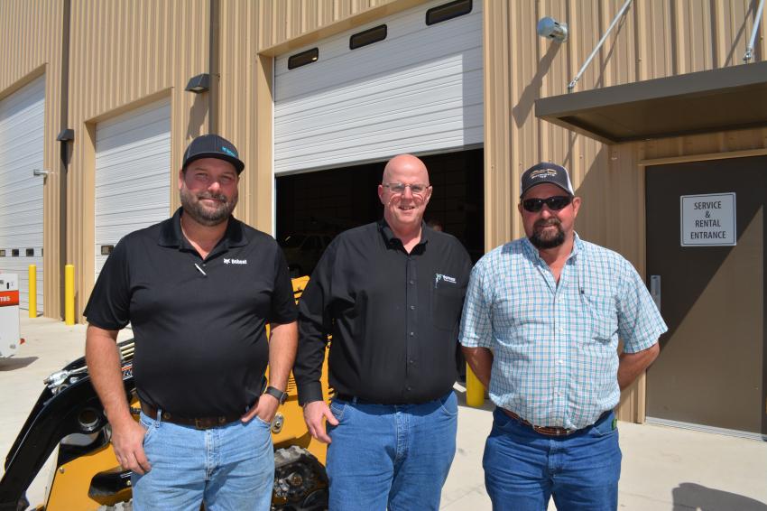 (L-R): Dan Riley, corporate service manager of all company locations; Marty Mullen, corporate parts manager; and Royce McCrary of Primoris Services, a major pipeline contractor in Texas and the southwest.
