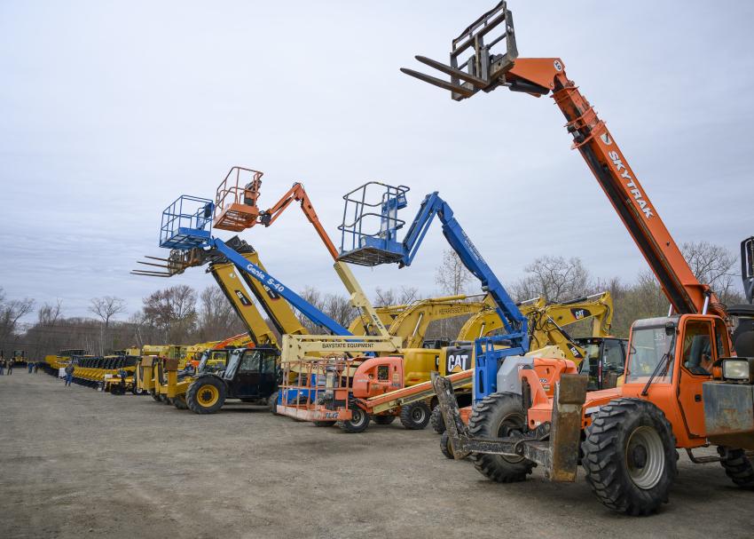 Alex Lyon & Son offered several varieties of boom lifts including Genie, Skytrak and JLG as well as Caterpillar forklifts. 