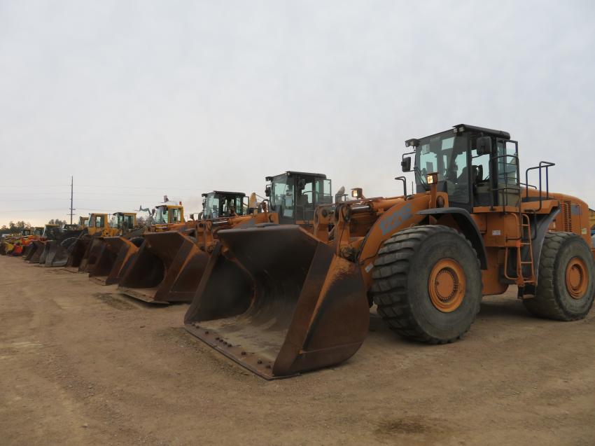 Several Case wheel loaders were available for contractors to bid on at the annual spring auction.
