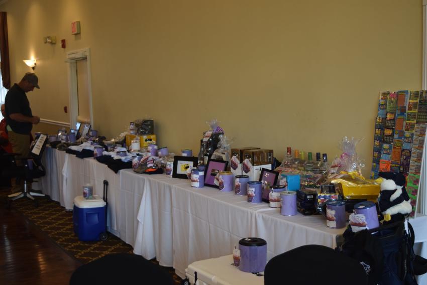 A look at the door prizes available to bidders who participated in the golf outing’s raffle. 
