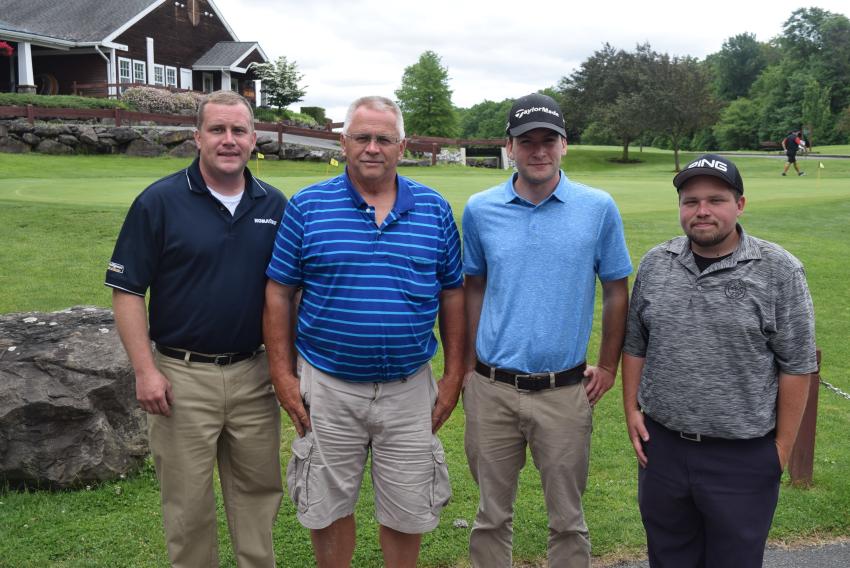 (L-R) are: Kevin Muntz of Komatsu – Pine Bush with Ed Conklin, Zach Axtell and Chris Dziengiel, all of Otterkill Golf Course.
