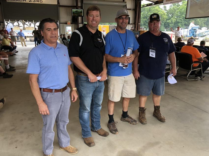 (L-R) are Dru DuBois and Robbie Ervin of Hills Machinery, the Case dealer for the Carolinas; Stacy Foster, Foster Contracting in Seneca, S.C.; and Scott Langston, Langston Land Clearing in West Minister, S.C.