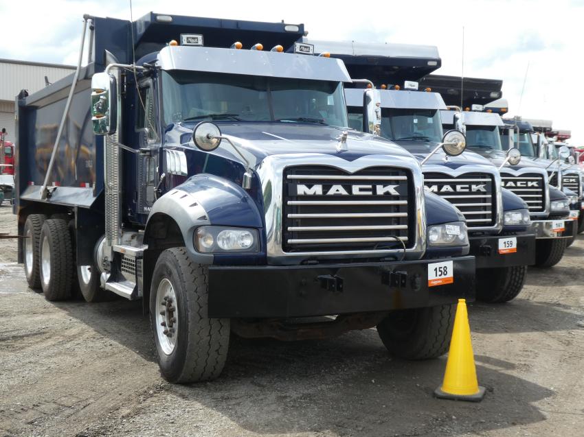 Several high-quality Mack triaxle dump trucks were auctioned off at the recent Ritchie Bros. sale in North East, Md.