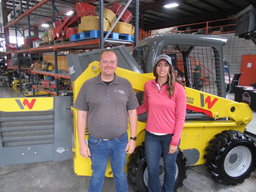 Wacker Neuson’s Adam Alt and Jessica Leib cheered on the competitors and fielded questions about the company’s lineup of compact equipment at the event.
