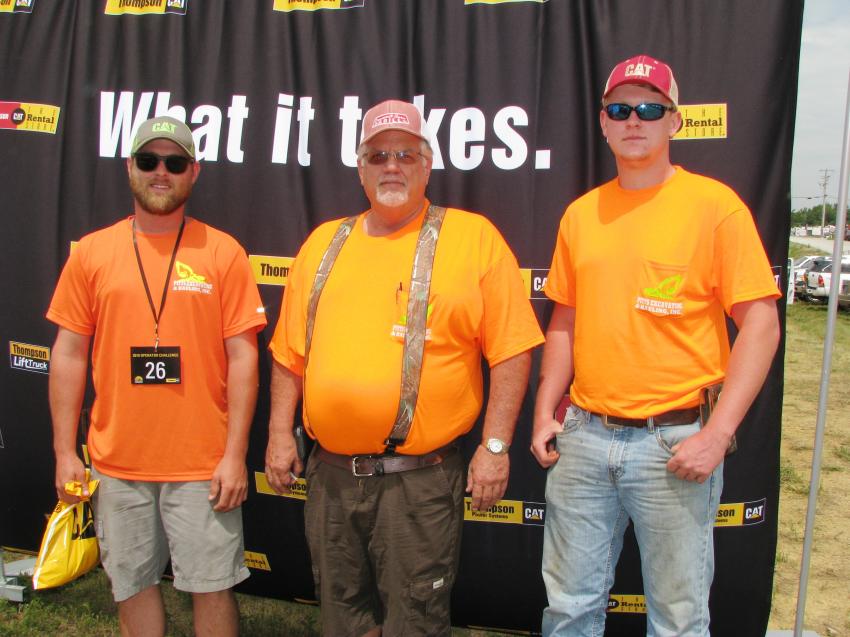 (L-R): Dustin Pitts, Brian Pitts and Alex Thrash of Pitts Excavating & Hauling, Bessemer, Ala., came to the competition ready to go head-to-head with other operators from North Alabama.