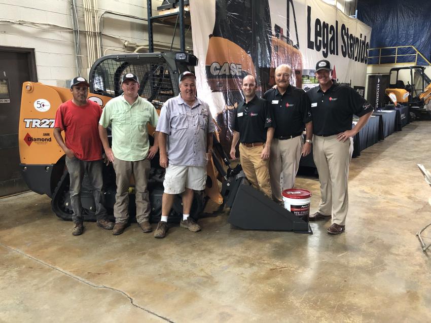 (L-R) are Osvaldo Valadez, Ethan and Mike Graves of Graves Construction in Murfreesboro, Tenn.; Travis Clement, Dave Clement and Bobby Cyrus of Diamond Equipment.
