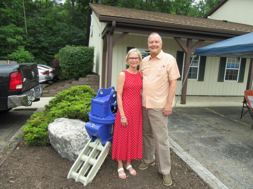Tony Neikirk, former Okada America Inc. president who retired earlier this year, stopped by with his wife, Sally, to help celebrate the company’s ongoing success.