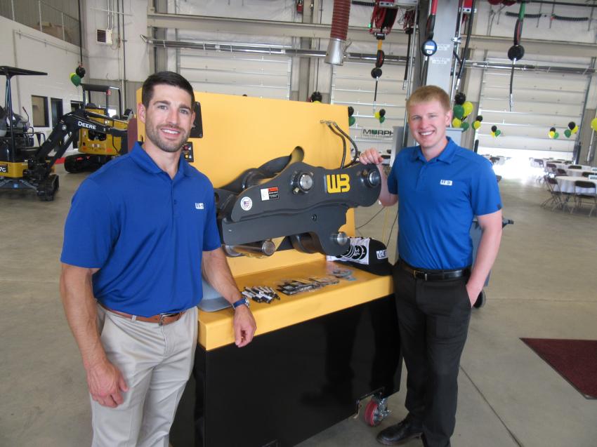 Werk-Brau’s Trevor Ballinger and Neil Recker were ready to discuss the company’s line of construction equipment attachments at the open house. 
