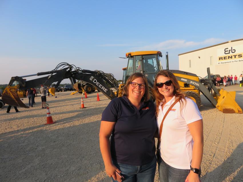 (L-R): Greta Vetter and Jamie Stunkel, both of Wright Construction Services Inc. are enjoying the equipment display and demonstration. 
