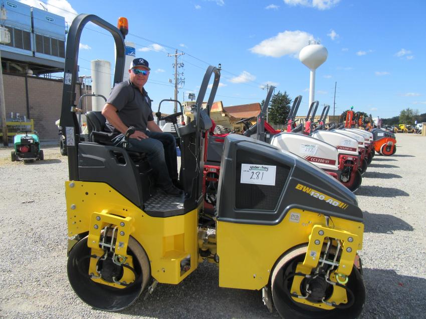 Buck Paving’s Chad Buck was pleased to have landed the winning bid on this Bomag BW120AD roller as the perfect size to fill in his fleet of rollers.
