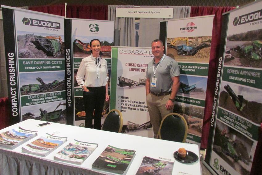 At the Emerald Equipment Systems Inc. booth Moira Brady, sales and marketing, and Nate Vielhauer, territory manager, are eager to speak with UTCA attendees about crushing and screening solutions.
