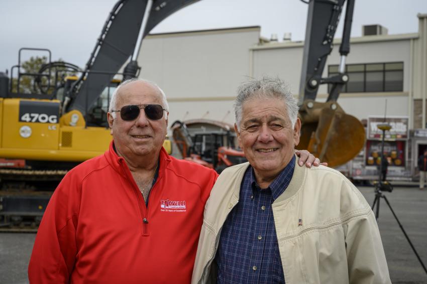 Fred (L) and Rick Novelli of T. Novelli Contracting in Farmingdale, N.Y., check out the yard and demonstrations.