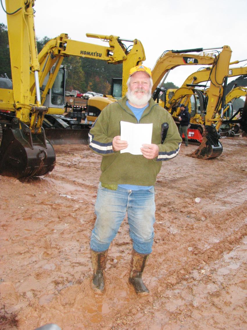 Masonry contractor Eston Cantrell of Just Rockin’ Around, Cherry Log, Ga., buys and sells equipment at the Joey Martin auction when they come to Blairsville, Ga., and says he attends every sale. 