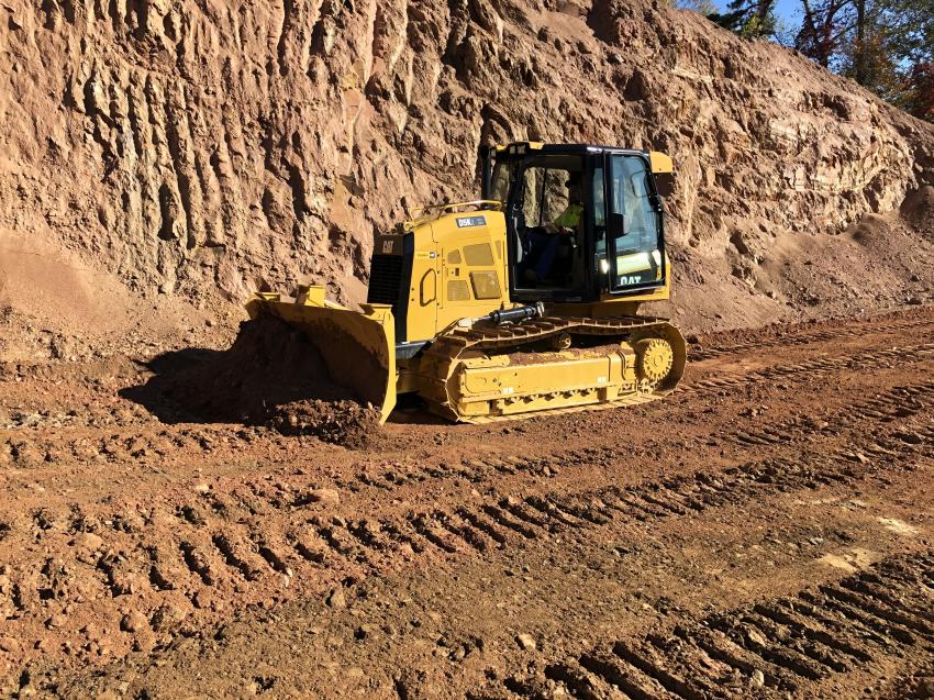 The Cat D5K2 dozer with traction control, power pitch and improved blade control make the machines more productive, precise and efficient. The large, spacious cab provides a comfortable work area. 