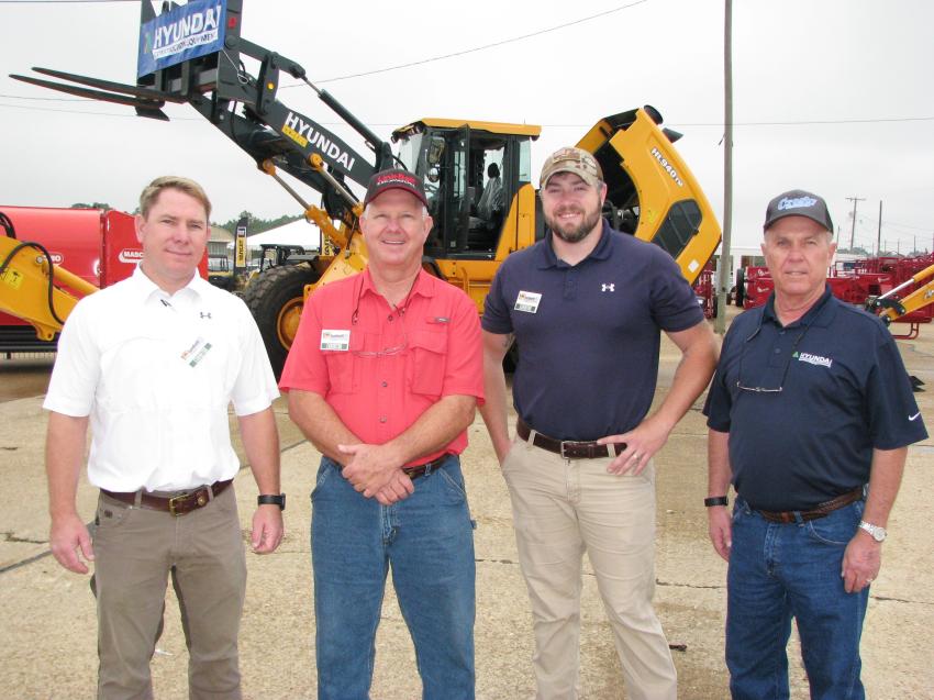 Ownership and key staffers of Crosby Equipment were out promoting their lines of machines (L-R) including Jay Crosby, Jerome Crosby, Brandon Hunter and David Crockett.