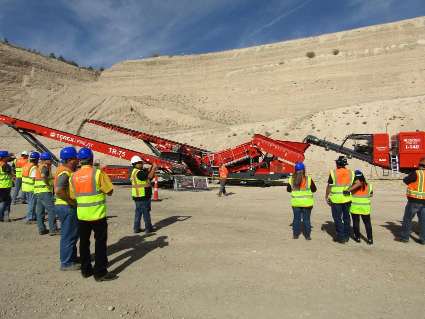 One of the highlights of the day included a fully working demonstration of the Terex Finlay I-140 impact crusher, Terex Finlay 883+ screener and the TR-75 conveyor.
