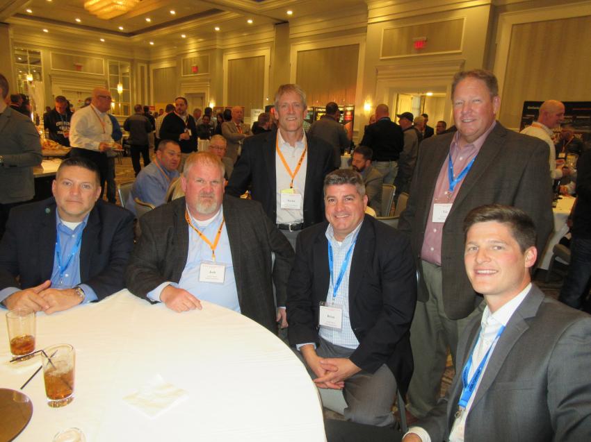 (L-R): Rudd Equipment Company’s Dave Sizemore, Josh Poston, Martin McCutcheon, Brian James, Vic Green and Taylor Dunifon were ready to welcome attendees during the Exhibitor Reception.
