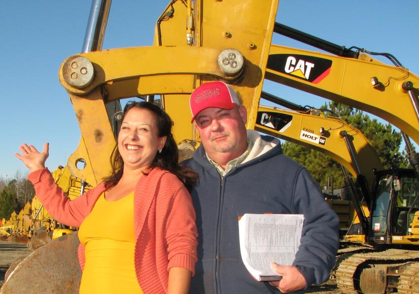 A local couple who truly enjoy buying machines at auction are Betty Maldonado and Bryan Yancey, Contour Grading & Yancey Hauling, Loganville, Ga.