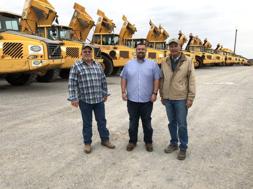 (L-R): Chris Stephens of Authorized Equipment with Daniel Pruitt and Dewain Ritchason, both of Ritchason Auctioneers.