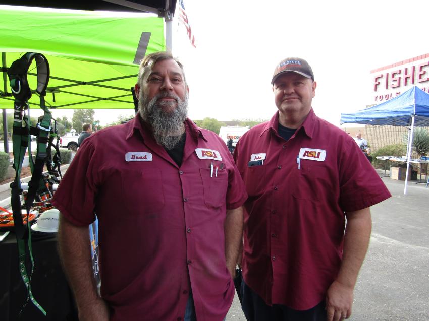 Brad Kruse (L) and John Fry of ASU facilities came to view the new product lines and tool demonstrations.
