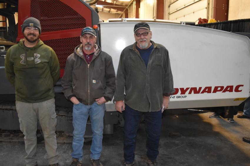 (L-R): Todd Brown, field foreman; David Morrison, field technician for the Center for Dirt and Gravel Roads; and Kurt Packer, technician, all of Glenn O. Hawbaker Inc.
